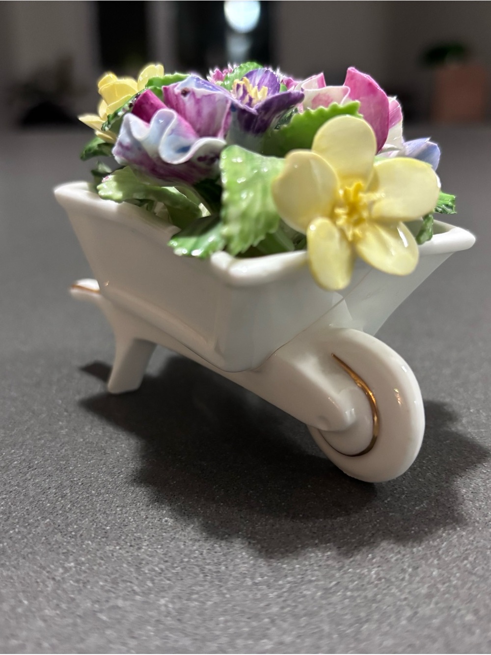 Royal Adderley Fine Bone China Wheelbarrow Floral Figurine